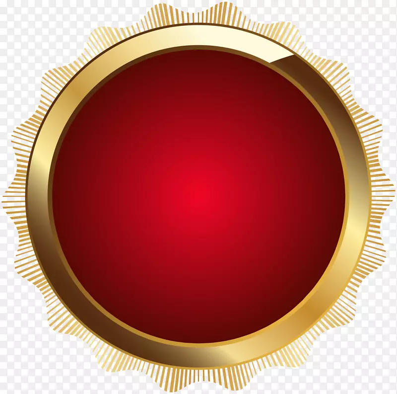 圆形设计产品-印章徽章红色PNG透明剪贴画