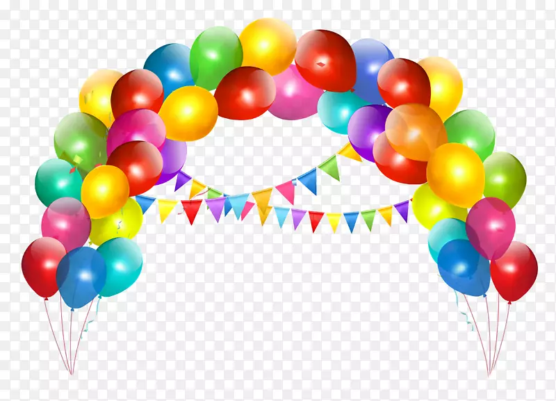 玩具气球派对婚礼网上购物-带装饰剪贴画的透明气球拱门