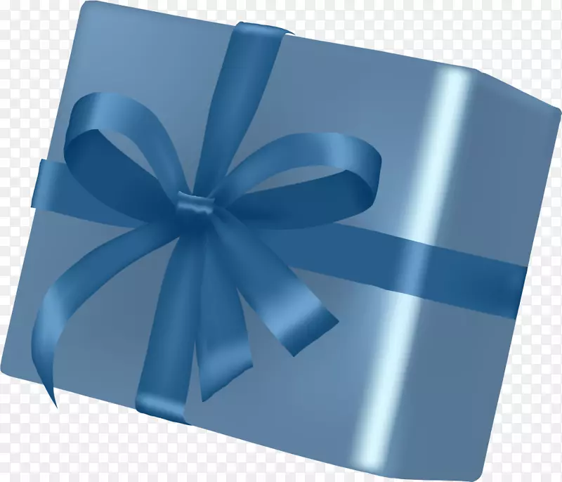 礼品盒包装和标签带-简单的蓝色礼品盒