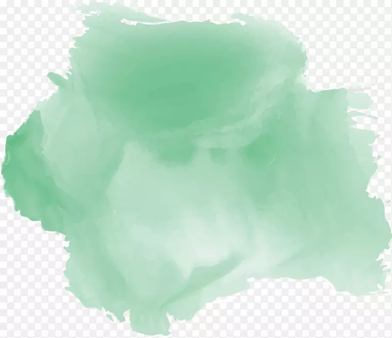 水彩画刷-浅绿色绽放效果