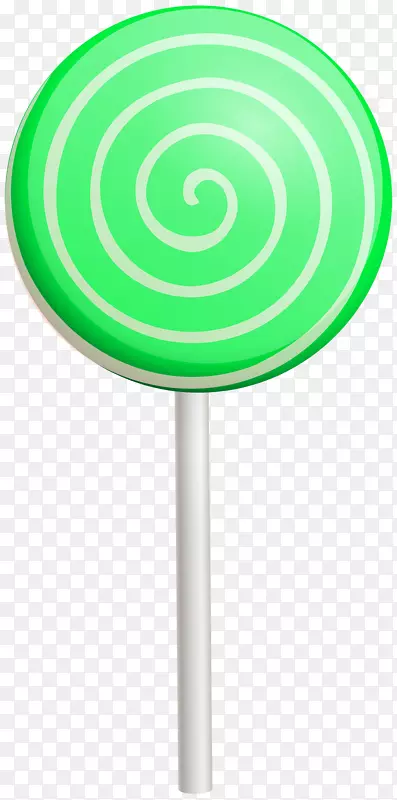 绿色字体设计产品-绿色漩涡棒棒糖PNG剪贴画图像