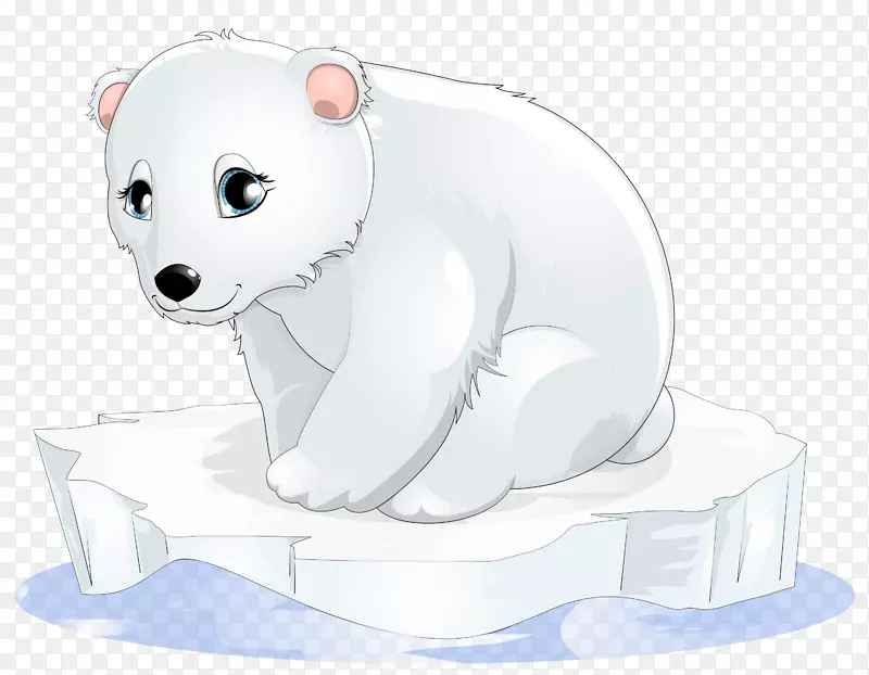 北极熊动画剪辑艺术-北极熊透明剪贴画