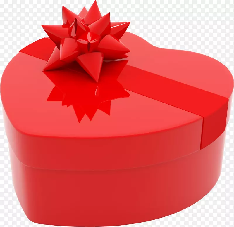 情人节礼物花束剪贴画-礼品红盒PNG图片