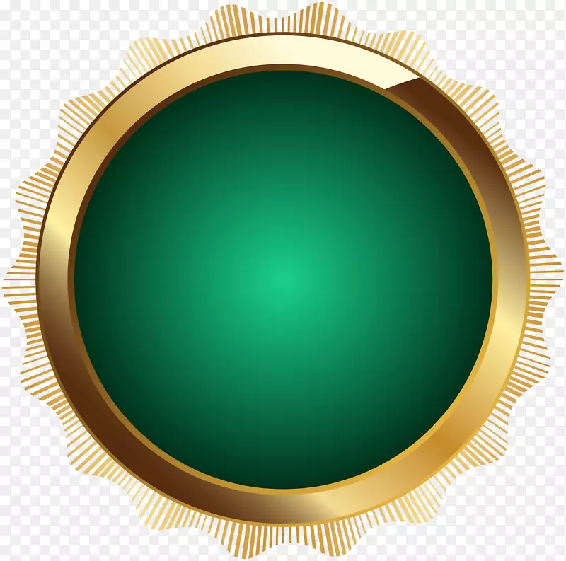圆形设计产品-印章徽章绿色PNG透明剪贴画