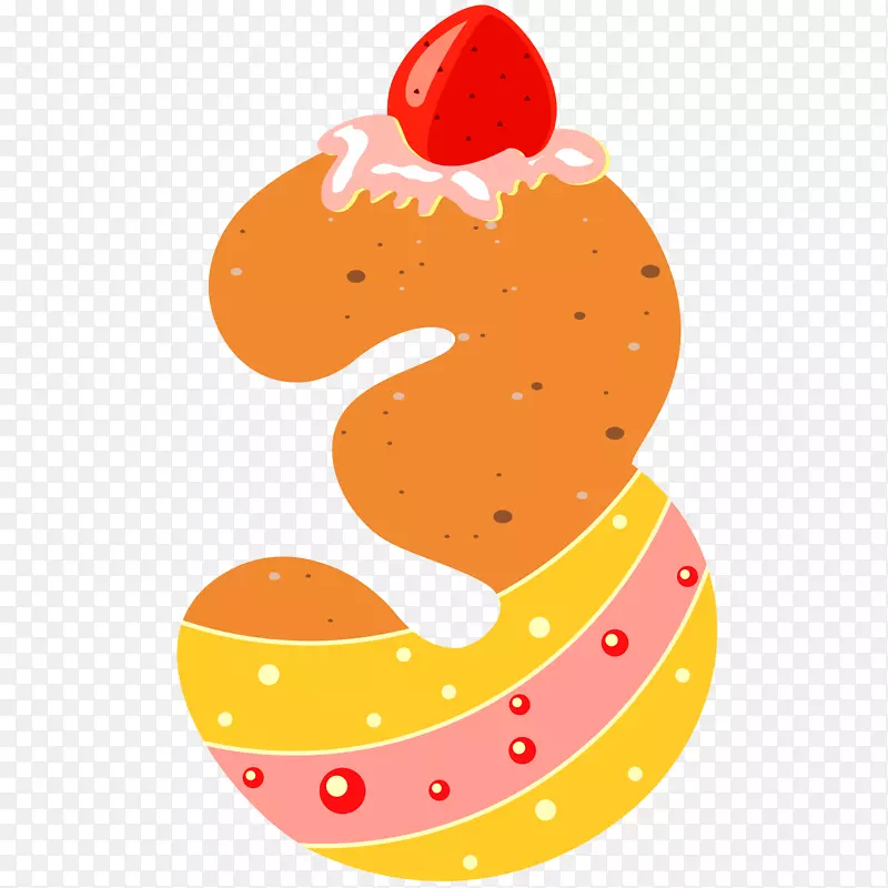 数字剪贴画-甜美的3号PNG剪贴画
