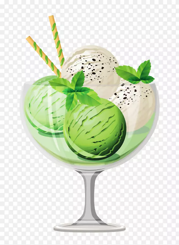 冰淇淋圆锥形冰沙酥透明薄荷冰淇淋圣代图片