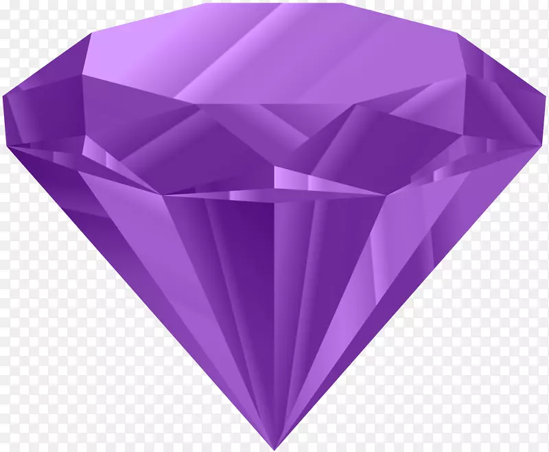 钻石环夹艺术-紫色钻石PNG剪贴画图像