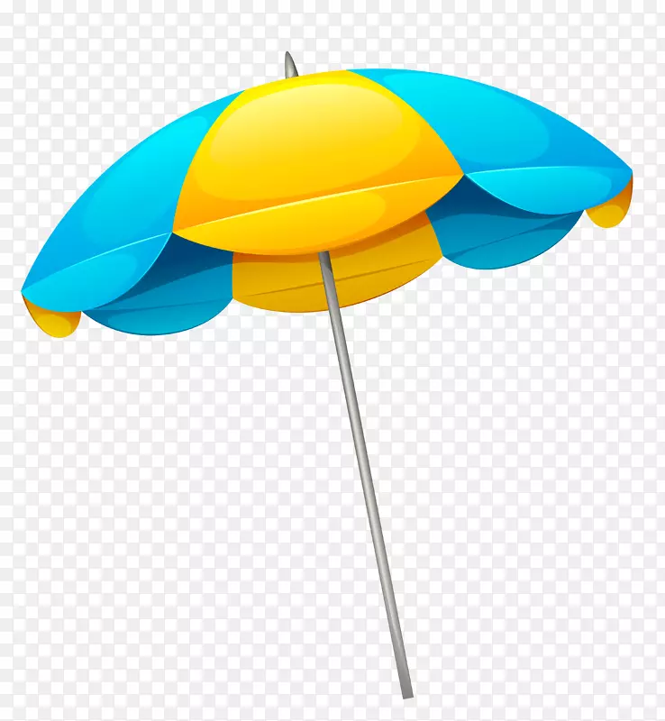 雨伞沙滩剪贴画-黄蓝色沙滩伞