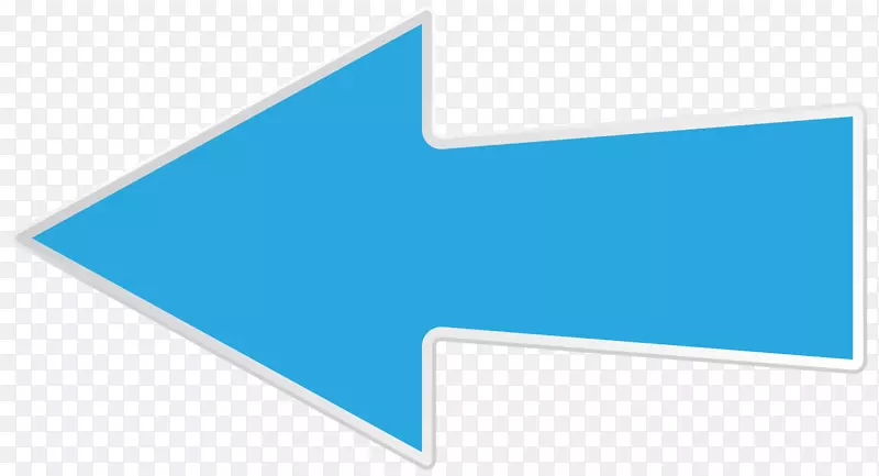 品牌标识线角-蓝色左箭头透明PNG剪贴画图像