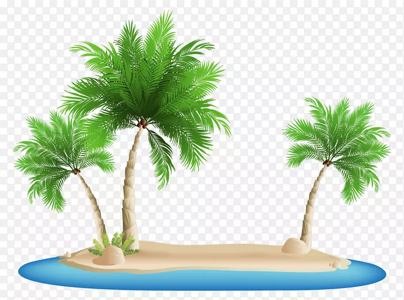 沙滩剪贴画-棕榈树岛图片