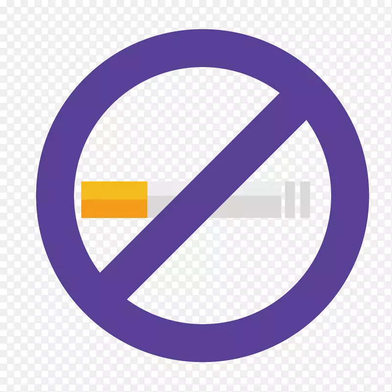 停止标志符号图标-紫色拒绝吸烟