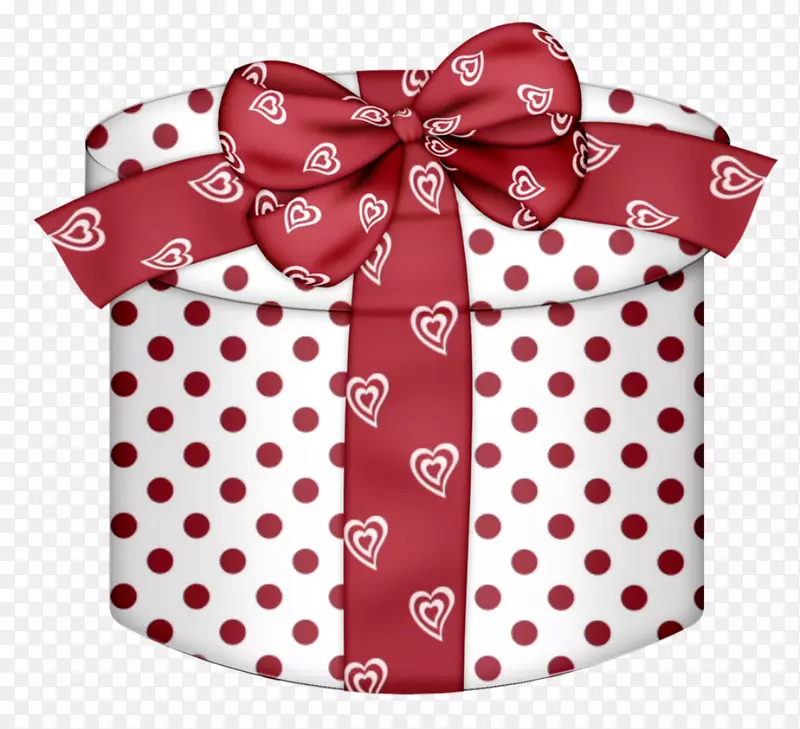 新年圣诞报价-白色圆圆礼品盒白色红心PNG剪贴画