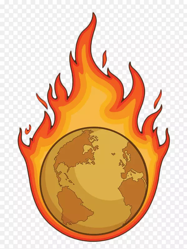 地球燃烧和火焰燃烧地球