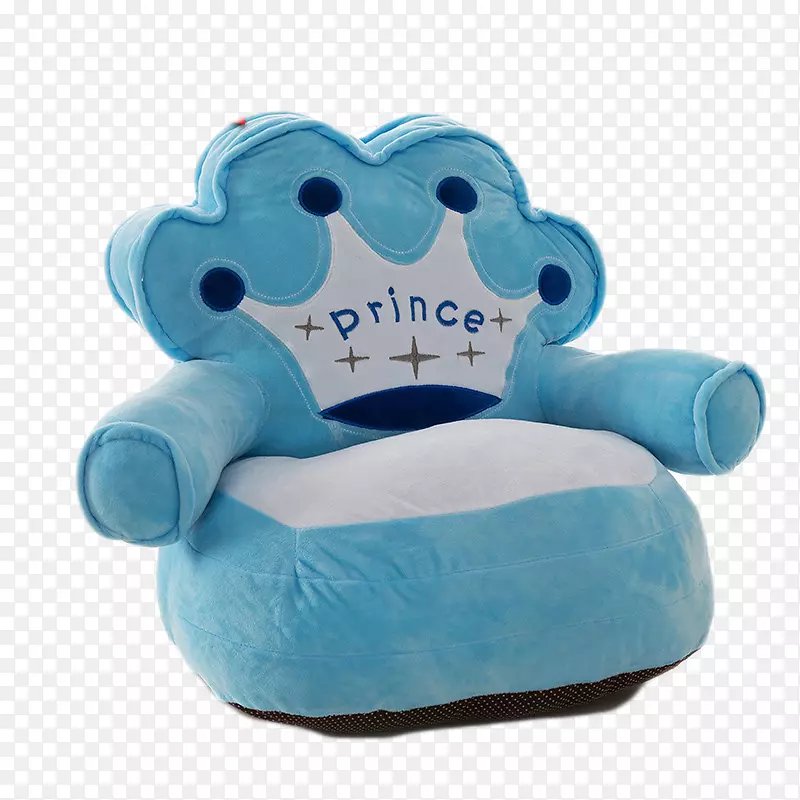 沙发填充玩具图标-蓝色皇冠儿童小沙发