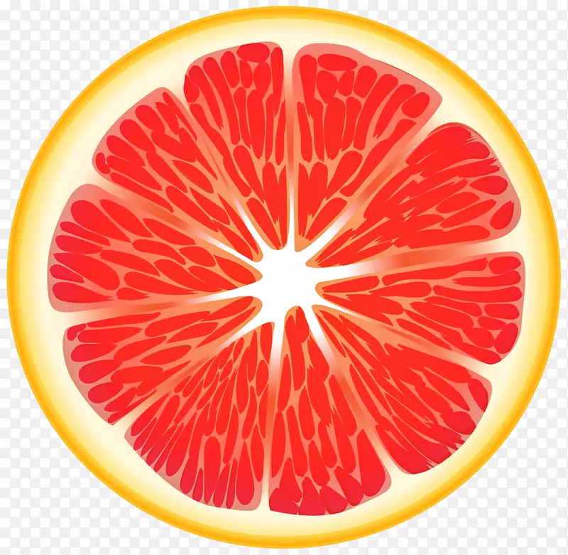 果汁橙片剪贴画.红橙片艺术透明图像