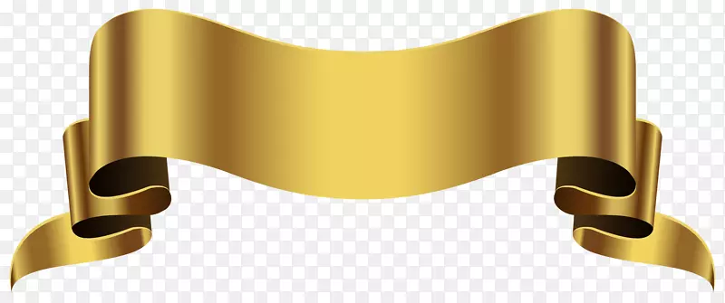 黄金剪贴画-金色旗帜透明PNG剪贴画图像