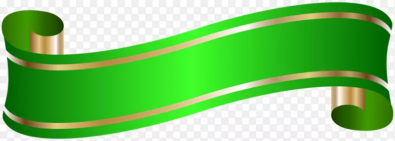 旗帜剪贴画-优雅的旗帜绿色PNG剪贴画