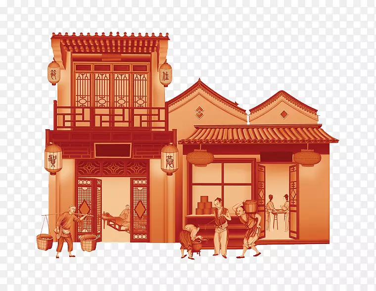 中秋节建筑婚姻-古典建筑