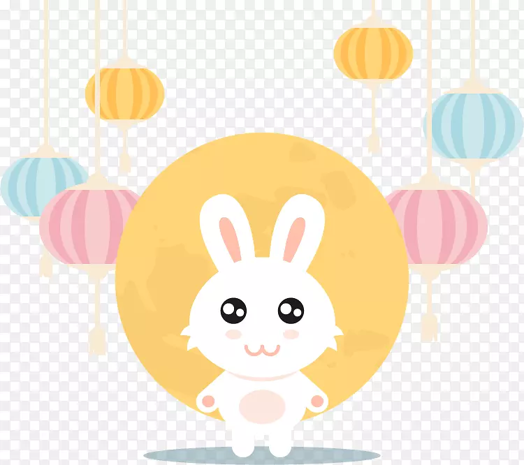 月兔复活节兔子中秋节灯节-可爱兔中秋节