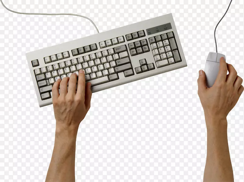 电脑键盘剪贴画.键盘png图像上的手