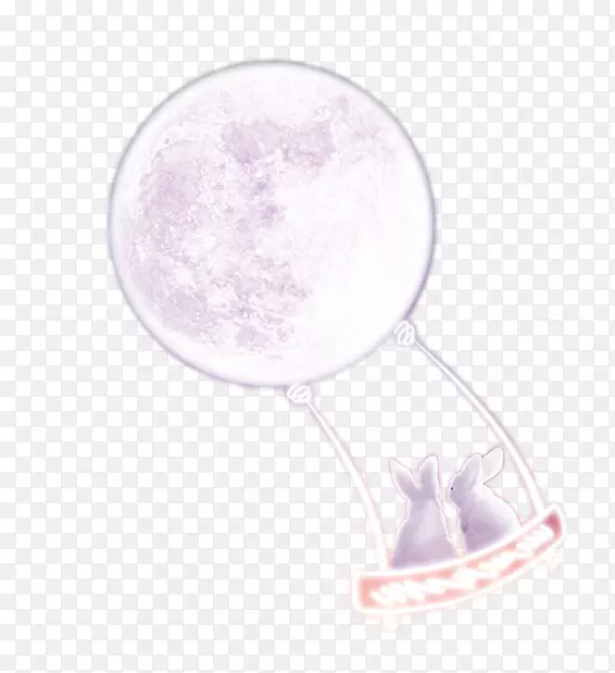 月亮上挂着紫色的兔子