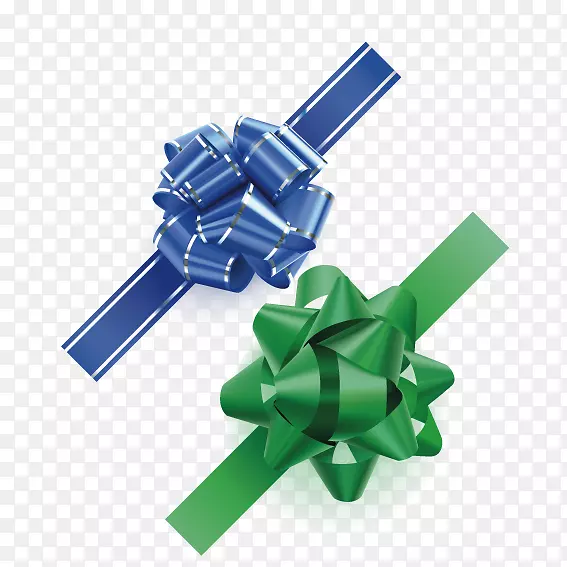 圣诞装饰剪贴画-蓝色花朵绿色包装