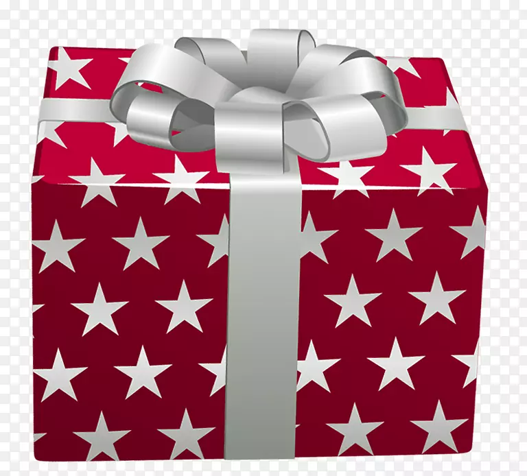红色礼品包装-带星星的透明红色礼品盒