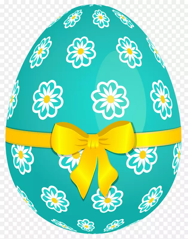 复活节彩蛋篮夹艺术-天空蓝色复活节彩蛋和黄色蝴蝶花图片