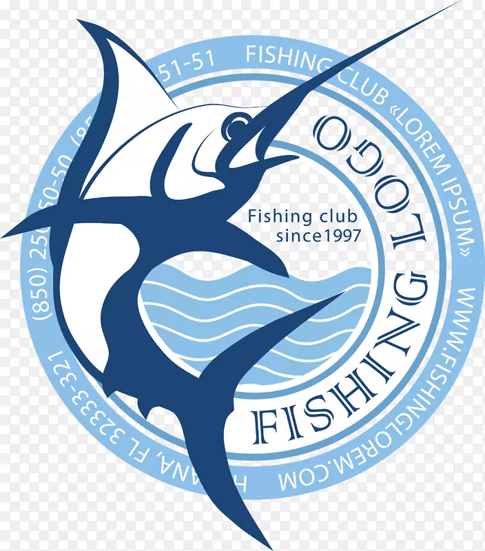 游船捕捞大西洋蓝马林鱼标志钓鱼.凶猛的鱼类标志载体材料