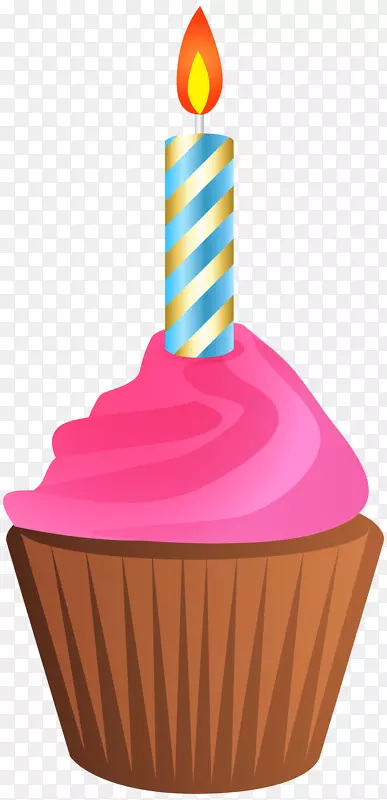 生日蛋糕纸杯蛋糕剪贴画生日蛋糕带蜡烛透明剪贴画图案的生日松饼