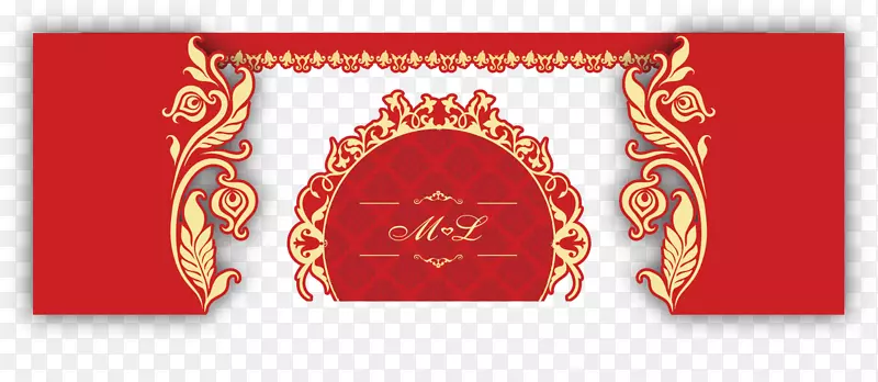 红色婚礼海报-创意婚礼红背景