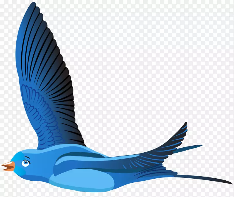 鸟类动画剪贴画-蓝鸟卡通透明剪贴画PNG图像