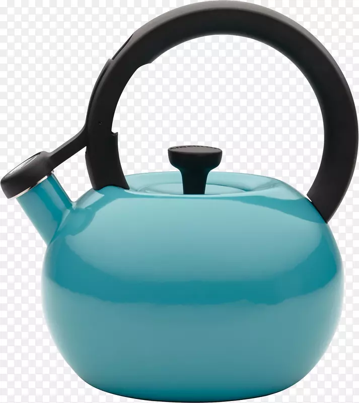 茶壶厨房炉灶-蓝色水壶PNG图像