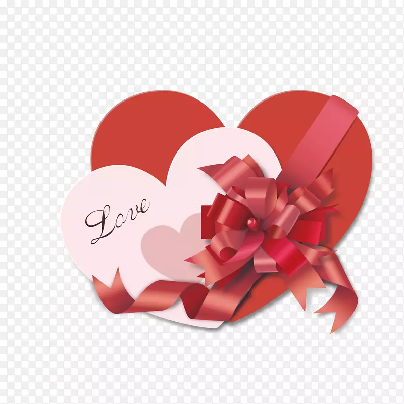 情人节礼物爱情-有一个心形的盖子，上面有蝴蝶结的装饰。