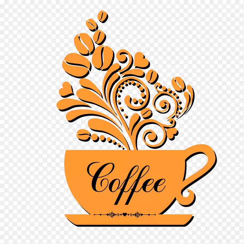咖啡杯标志-咖啡图案背景载体材料