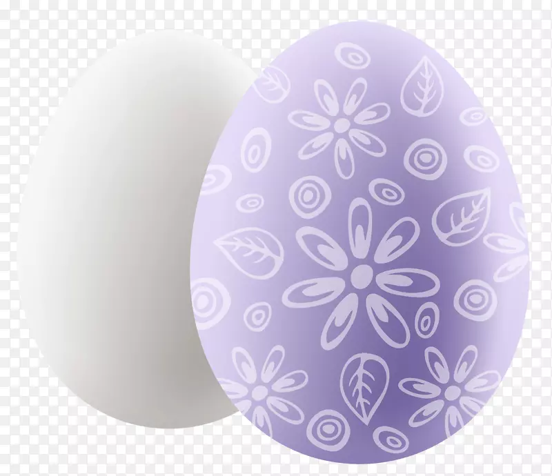 复活节彩蛋紫色图案-透明彩蛋装饰PNG剪贴画