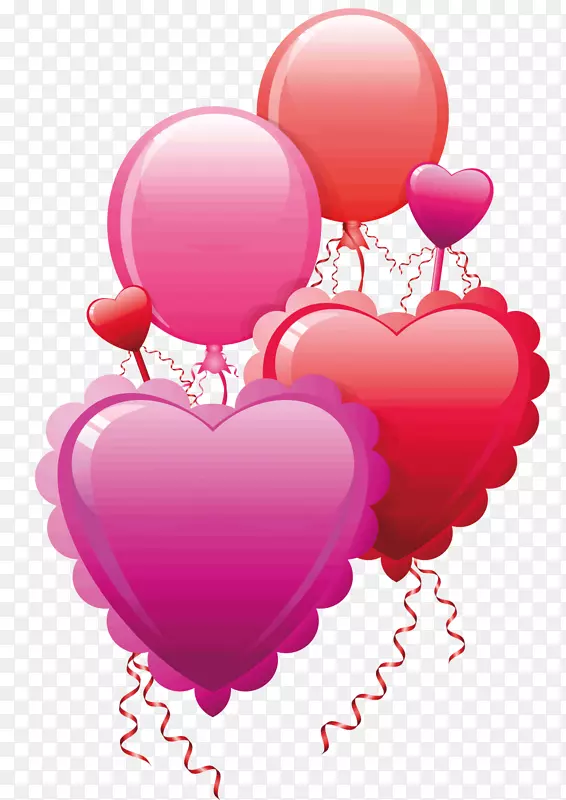情人节心脏夹艺术-心脏和气球