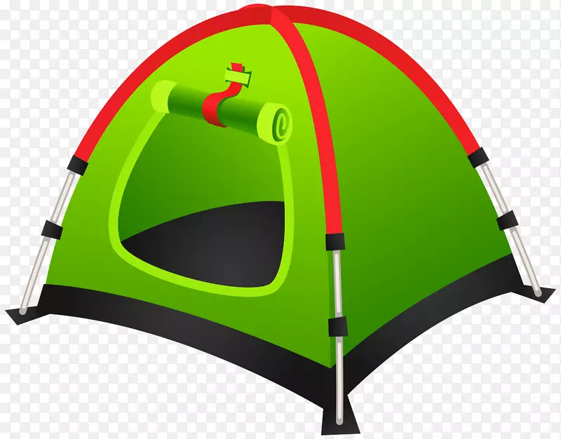 帐篷露营剪贴画-游客绿色帐篷PNG剪贴画