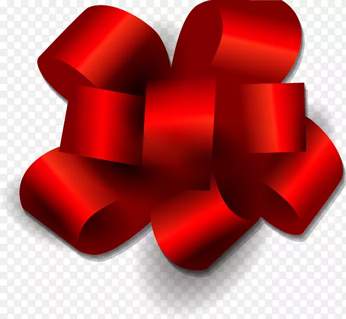 免版税插图.三维手绘红丝带花