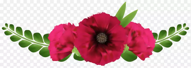 花卉设计花环-美丽的红色花朵-剪贴画-艺术形象