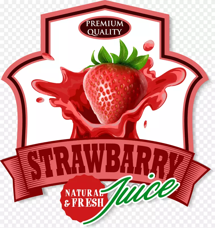 果汁草莓水果草莓巧克力丝带精美标签