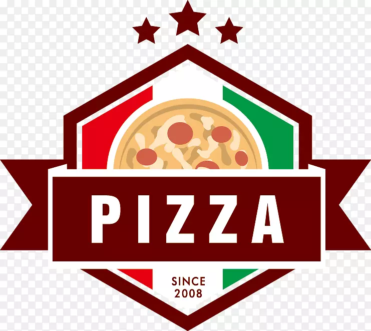 比萨饼标志彩色标志载体材料比萨
