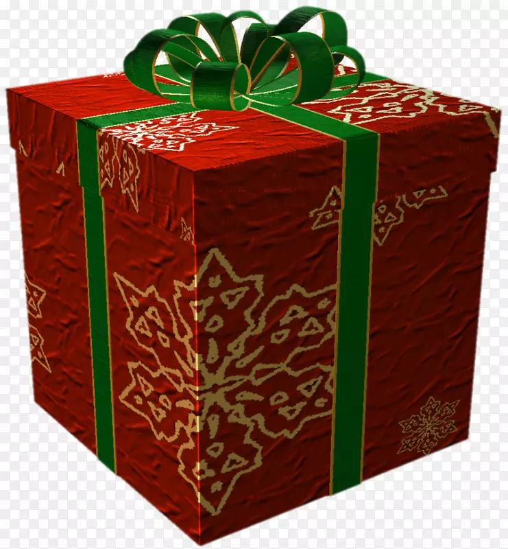圣诞礼品剪贴画-红色和金色礼物，绿色蝴蝶结