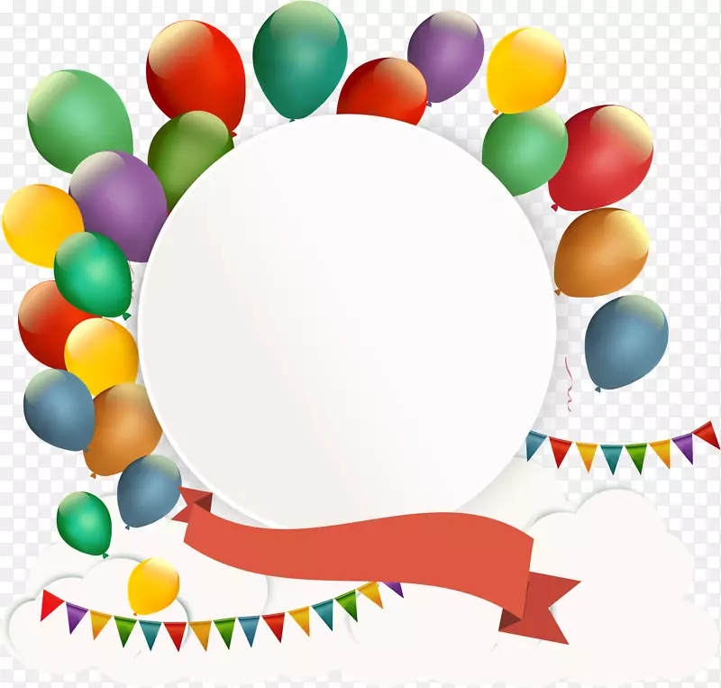 生日气球-手绘彩色气球
