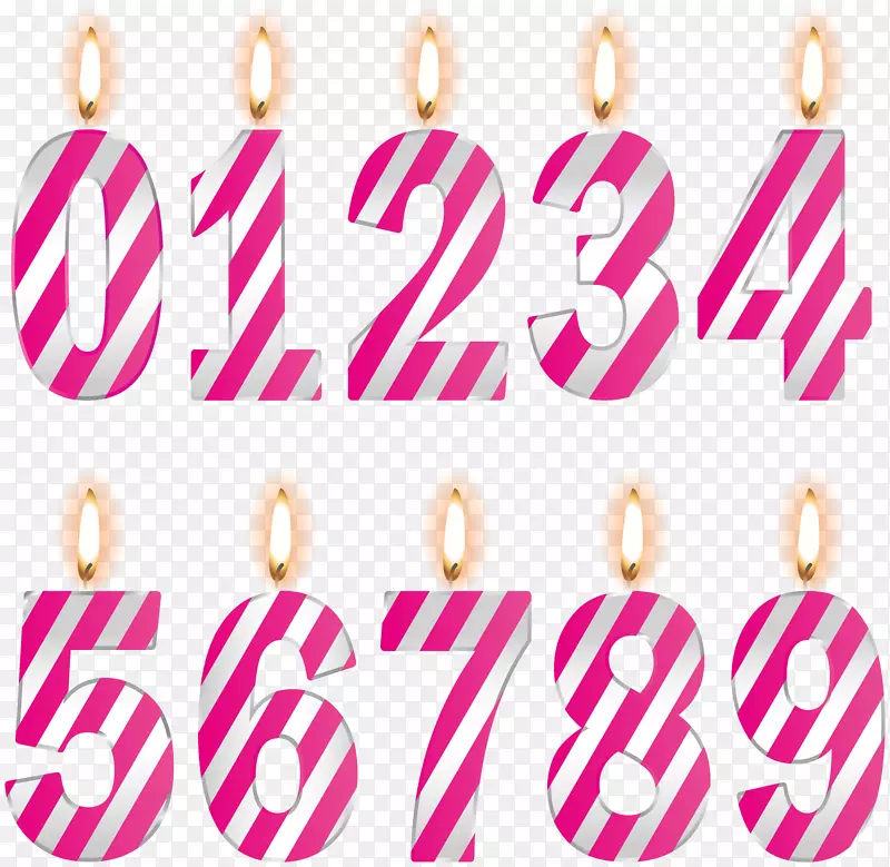 图像文件格式无损压缩-数字生日蜡烛粉红色Png剪贴画图像