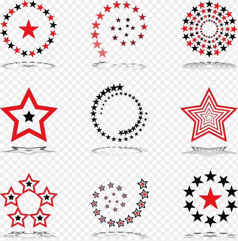 明星视觉设计元素和原则圆圈-五点星标志材料