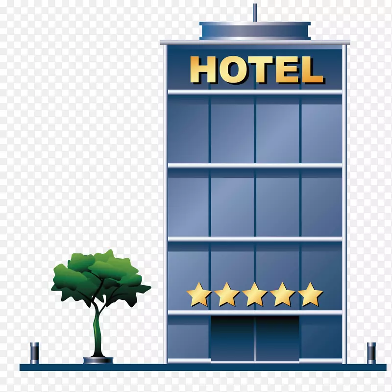酒店汽车旅馆剪贴画-创意星级酒店