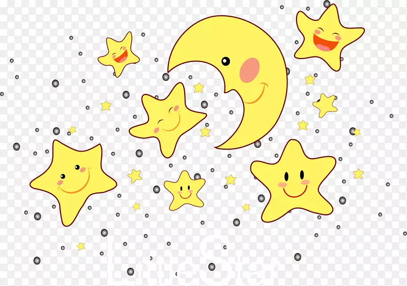 五角星土坯插画-微笑的五角星