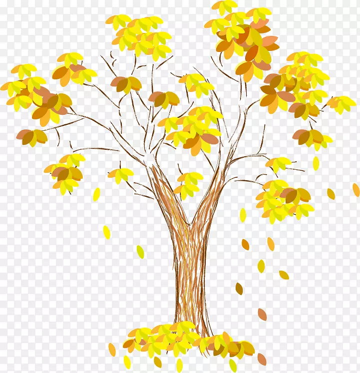 花卉设计视觉艺术文本叶插图树