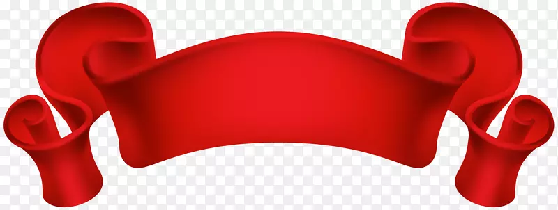 旗帜剪贴画-红色装饰旗帜透明PNG剪贴画